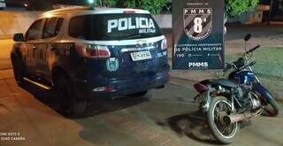 Motocicleta encontrada com Maycon no momento da prisão (Foto: Divulgação | PM)
