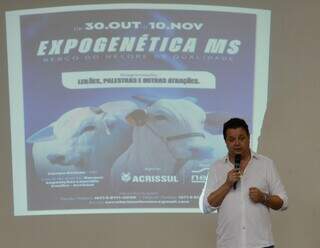 Presidente da Nelore MS, Paulo Matos, lança durante discurso, oficialmente a Expogenética 2024. (Fotos: José Roberto dos Santos)