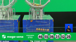 Concurso 2.753 da Mega-Sena deu início aos sorteios disponibilizando prêmio de R$ 64.640.150,13 aos acertadores das dezenas: 6, 26, 31, 46, 52, 55. (Foto: Reprodução/Caixa)