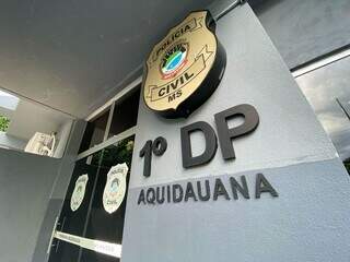 1ª Delegacia de Polícia de Aquidauana, que investiga o caso. (Foto: O Pantaneiro)