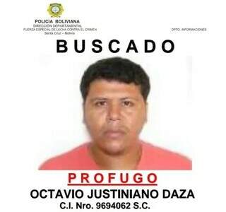 Cartaz de procurado divulgado pela Polícia Boliviana (Foto: El Deber)