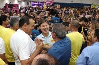 Convenção do PSB lotou a Câmara de Campo Grande neste sábado. (Foto: Osmar Veiga)