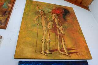 Dentre seus quadros favoritos, Guido gosta bastante da pintura de Dom Quixote (Foto: Paulo Francis)