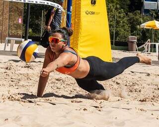 Ana Beatriz Sanches fazendo defesa no Campeonato Brasileiro (Foto: Acervo Pessoal) 