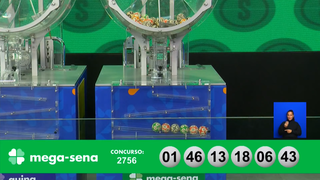 Concurso 2.756 da Mega-Sena deu início aos sorteios disponibilizando prêmio de R$ 2.893.704,05 aos acertadores das dezenas: 1, 6, 13, 18, 43, 46. (Foto: Reprodução/Caixa)