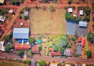 Imagem aérea do distrito de Rochedinho (Foto: Divulgação)