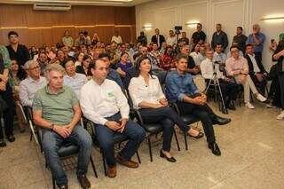 Entre as autoridades presentes, estiveram o vereador Alírio Villasanti, o deputado Rinaldo Modesto e o presidente da ACICG, Renato Paniago. (Foto: Juliano Almeida)