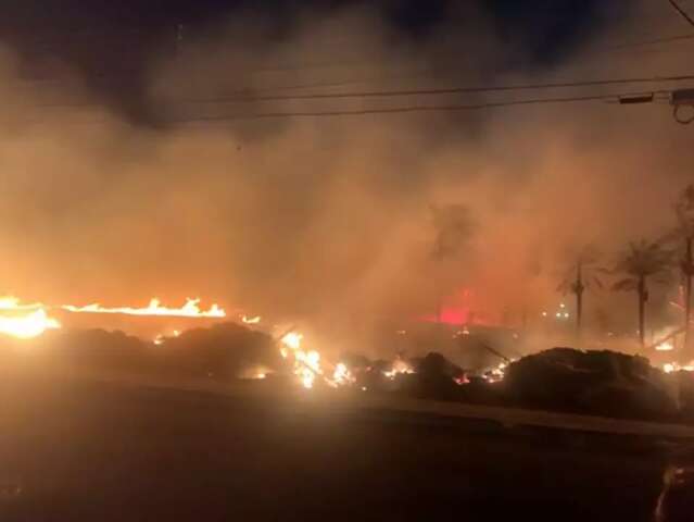 Inc&ecirc;ndio queima vegeta&ccedil;&atilde;o e se alastra por terreno no Taveir&oacute;polis