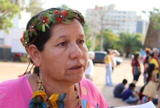 Cacica da aldeia urbana Água Bonita, Aliscinda Tibério (Foto: Osmar Veiga)