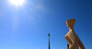 Monumento da deusa Temis, em frente ao prédio do STF, ela é uma divindade grega por meio da qual a justiça é definida (Foto: Antonio Augusto/SCO)