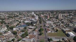 Vista aérea de Campo Grande, com a Avenida Afonso Pena ao centro (Foto: Divulgação Planurb)