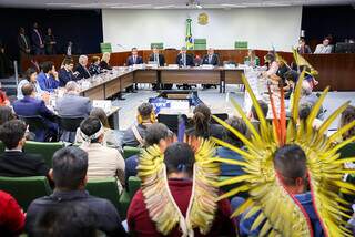 Entidades, ruralistas e povos indígenas acompanham audiência promovida pelo STF, em Brasília (DF). (Foto: Gustavo Moreno/STF)