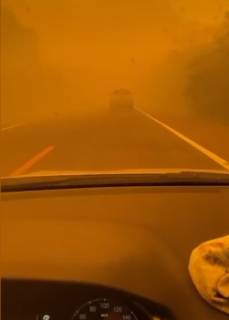 Queimadas às margens da BR-262, entre os municípios de Miranda e Corumbá (Foto: Direto das Ruas)