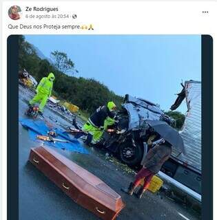 Postagem feita por caminhoneiro um dia antes de acidente. (Foto: Redes sociais)