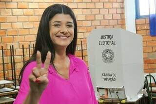 Candidata do União Brasil, Rose Modesto, durante votação em 2022 (Foto: Divulgação)