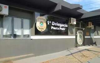 Fachada da 1ª Delegacia de Polícia Civil de Ponta Porã (Foto: Divulgação/ PCMS)