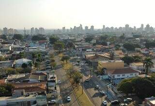 Foto aérea de Campo Grande, no Bairro Vivendas do Parque (Foto: Osmar Veiga)