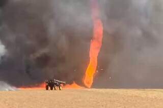 Incêndio na tarde de hoje (22), na Usina de Sonora (Foto: Direto das Ruas)