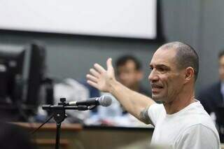 Marcelo Rios durante depoimento em júri no ano passado (Foto: Henrique Kawaminami/Arquivo)