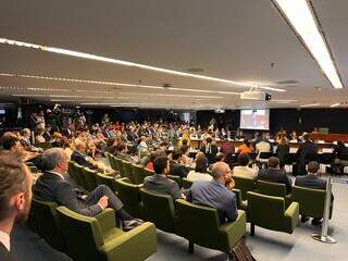 Sala de audiência no STF onde ocorreu a mesa de conciliação entre indígenas e produtores rurais (Foto: Famasul)