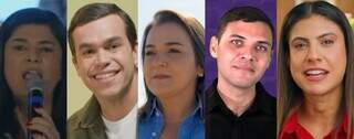 Candidatos a prefeitura de Campo Grande durante programa eleitoral (Foto: Reprodução)