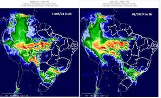 Mapa que mostra a mudança de direção dos ventos (Foto: Divulgação)