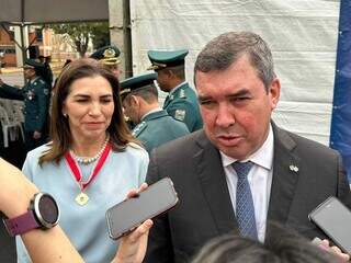 Governador e primeira-dama durante comemoração dos 109 anos da Polícia Militar (Foto: Marcos Maluf)