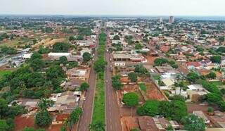 Vista aérea da cidade de Sidrolândia, onde crime aconteceu (Foto: Saul Scharam | Governo de MS)