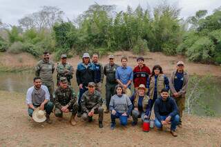 Grupo que participou da expedição técnica de proteção do Rio Miranda (Foto: Paulo Francis)