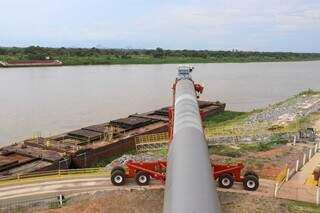 Ponto de partida para exportações, Porto Murtinho fica às margens do Rio Paraguai. (Foto: Henrique Kawaminami)