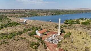 Barragem do Córrego Guariroba, que abastace 40% de Campo Grande (Foto: Divulgação/Águas Guariroba)