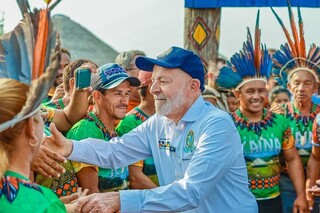 Lula durante visita a comunidade em Manaquiri, no Amazonas (Foto: Ricardo Stuckert)