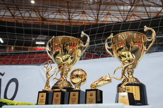 Troféus da Taça Brasil de futsal feminino (Foto: Ana Lugli)