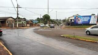 Garoa foi registrada nesta manhã no município de Maracaju (Foto: Hosana de Lourdes) 