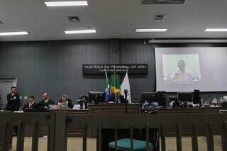 Jamil Name Filho, direto de Mossoró, prestou depoimento no julgamento, realizado em Campo Grande (Foto: Paulo Francis)