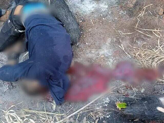 Indígena morto com tiro na cabeça, na manhã de hoje, em área de conflito em Antônio João. (Foto: Direto das Ruas)