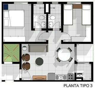 Moderno, compre seu 1&ordm; apartamento com su&iacute;te, quarto e seguran&ccedil;a total