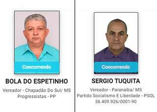 Candidatos a vereador do interior do Estado seguem na disputa com mandado de prisão pendente (Foto: DivulgaCand)