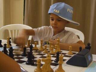 Vitor Gabriel disputando Campeonato Brasileiro de xadrez (Foto: Arquivo Pessoal)