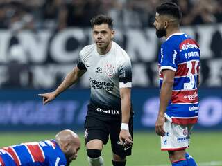 O atacante Romero comemora gol que amplia o placar agregado na Neo Química Arena. (Foto: Rodrigo Coca/Corinthians)