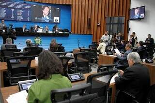 Plenário Julio Maia, palco da sessão ordinária da Assembleia Legislativa desta quarta-feira (25) (Foto: Luciana Nassar / Wagner Guimarães)