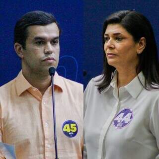 Os candidatos Beto Pereira e Rose Modesto durante debate eleitoral realizado no último dia 23 (Fotos: Juliano Almeida)