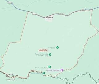 Território a ser demarcado em Antônio João.