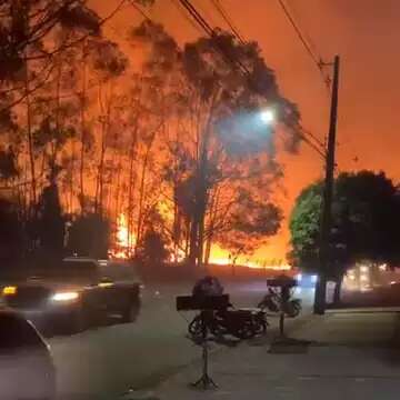 Inc&ecirc;ndio em vegeta&ccedil;&atilde;o atinge &aacute;rea de mata nativa do Ex&eacute;rcito