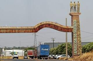 Portal da entrada da cidade de Aparecida do Taboado (Foto: Divulgação/Governo do Estado)