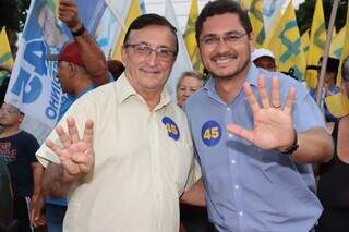 Edinho Cassuci (azul) ao lado do vice Paulo Conconi (branco) (Foto: Divulgação)