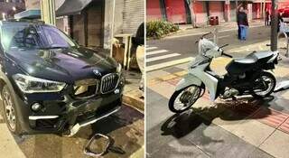 Acidente fatal foi entre a BMW e a motocicleta Honda Biz (Foto: Direto das Ruas)