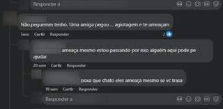 Mensagens de pessoas que pegaram empréstimo com &#34;empresa&#34;. (Foto: Redes sociais)