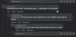 Mensagens de pessoas que pegaram empréstimo com &#34;empresa&#34;. (Foto: Redes sociais)