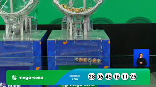 Concurso 2.782 da Mega-Sena deu início aos sorteios disponibilizando prêmio de R$ 44.339.447,90 aos acertadores das dezenas: 6, 11, 16, 25, 28, 45. (Foto: Reprodução/Caixa)